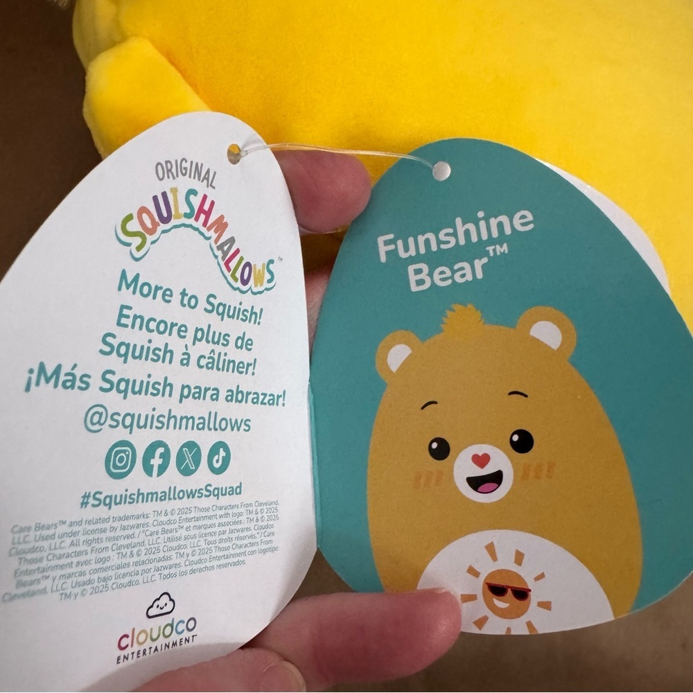 NWT 8” Squishmallows Care Bears Funshine Bear. - Picture 7 of 8